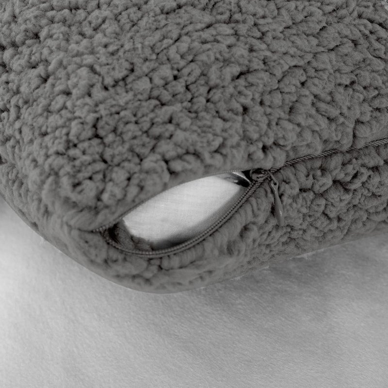 Reafort Ultra Soft Sherpa Body Pillow Cover/Case with Zipper Closure 21"x54" (21"x54" Body Pillow Cover,Charcoal Grey) - Image 4